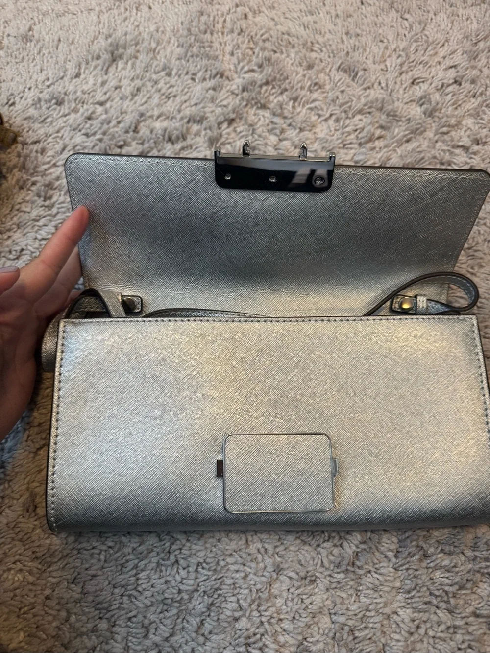 Michael Kors Silver wallet crossbody